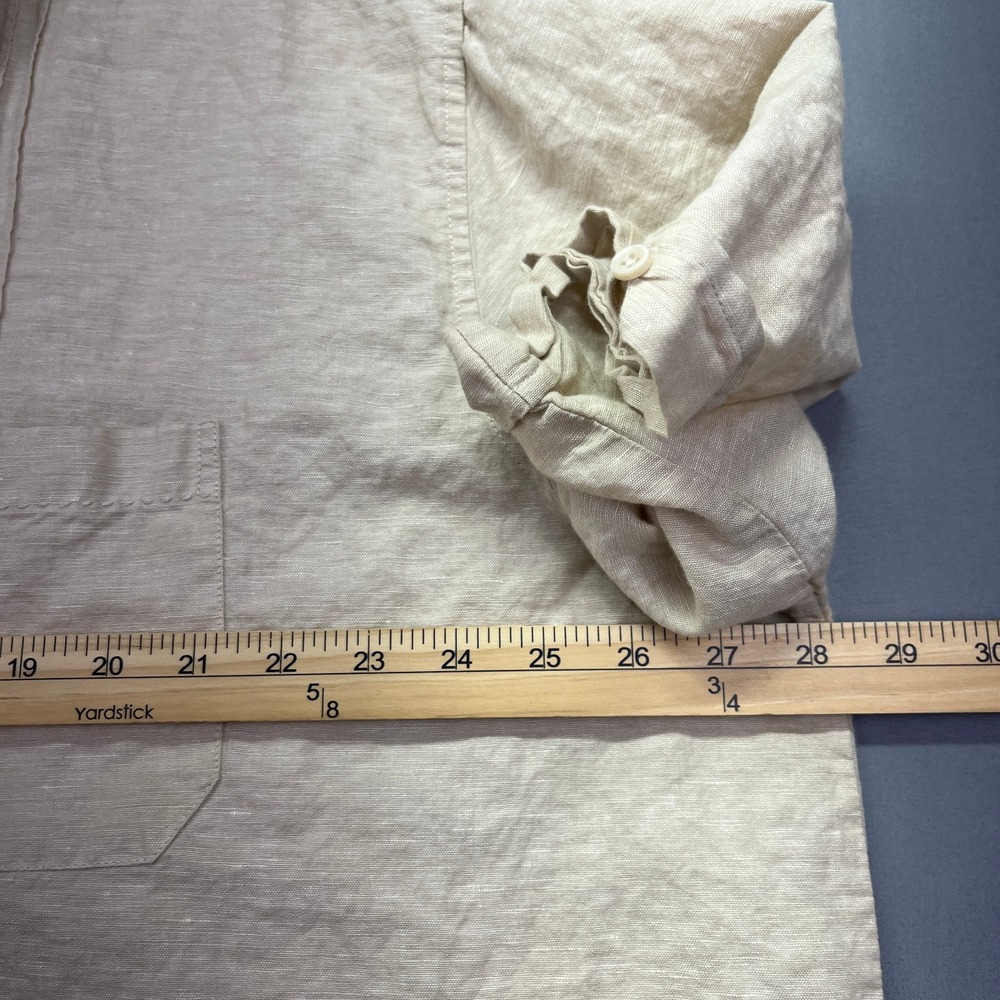 Cafe Luna Linen Blend Camp Shirt‎ Short Sleeve Button Up Casual Mens 2XL - Picture 4 of 8